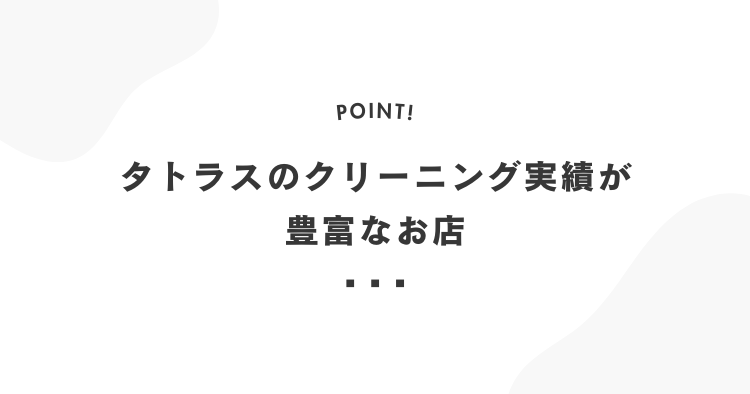 タトラスのクリーニング実績なお店